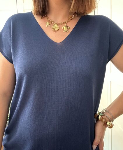 Camiseta hilo azul