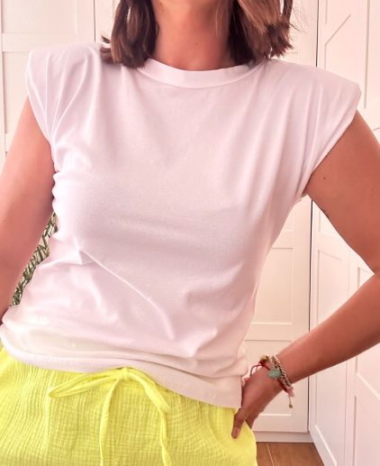 Camiseta hombreras blanca