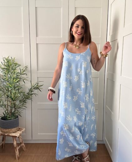 Vestido azul espiga