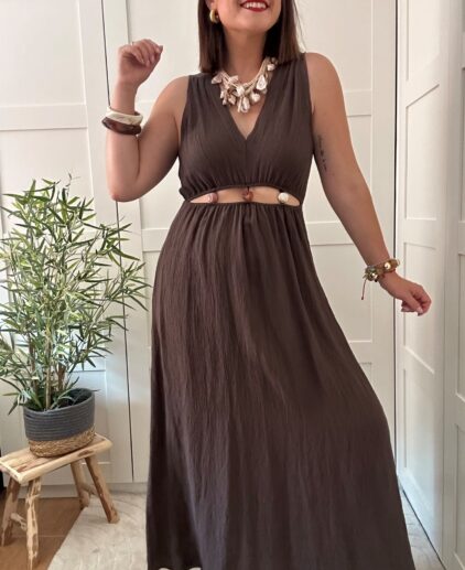 Vestido bambula marrón