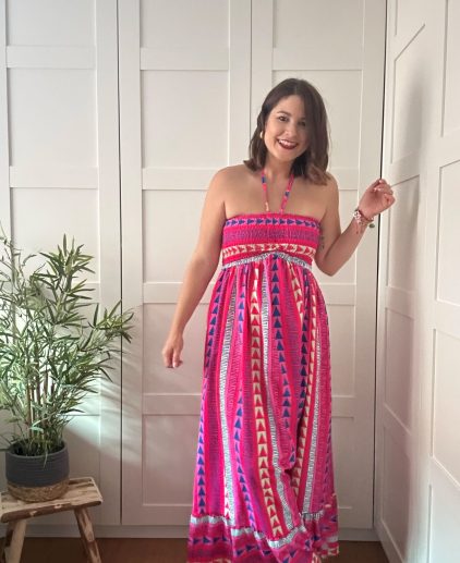 Vestido étnico fucsia