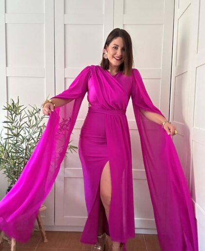 Vestido gasa buganvilla