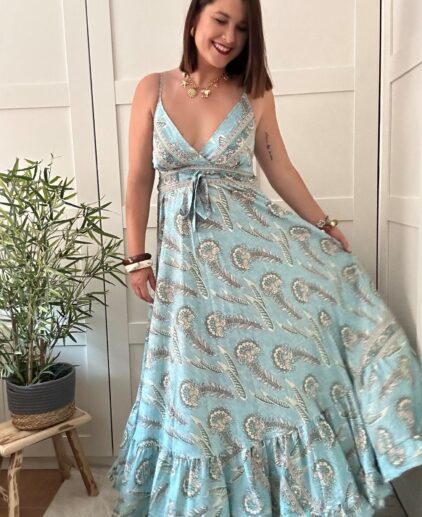 Vestido tirante seda