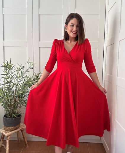 Vestido vuelo rojo