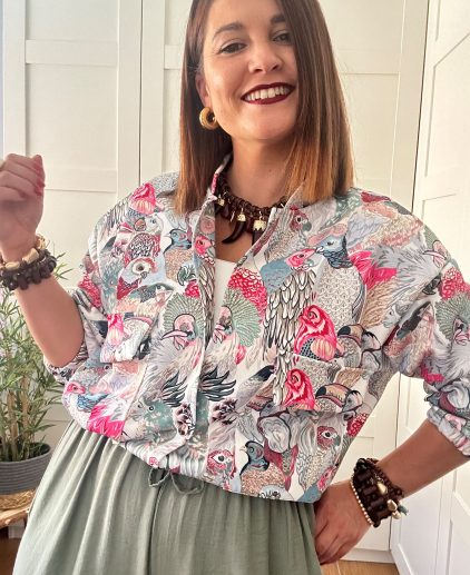 Chaqueta Bomber bird garden