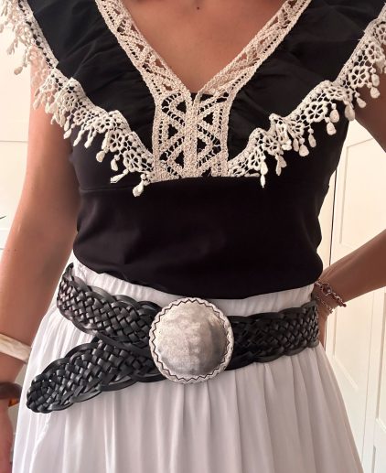 Cinturón boho negro