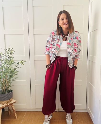 Pantalón Jogger burdeos