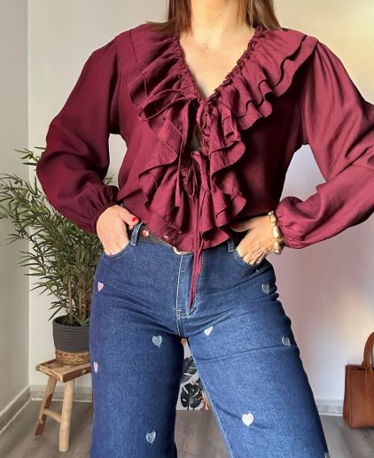 Blusa Rosalía Burdeos