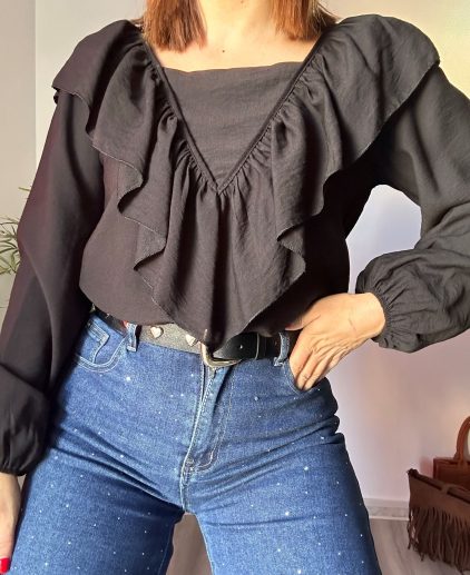 Blusa Volante negra