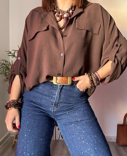 Camisa basic marrón
