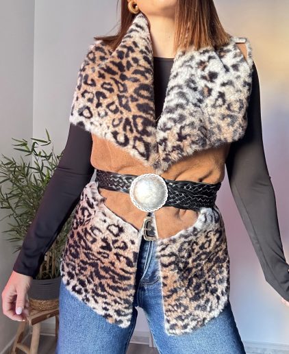 Chaleco pelo leopardo