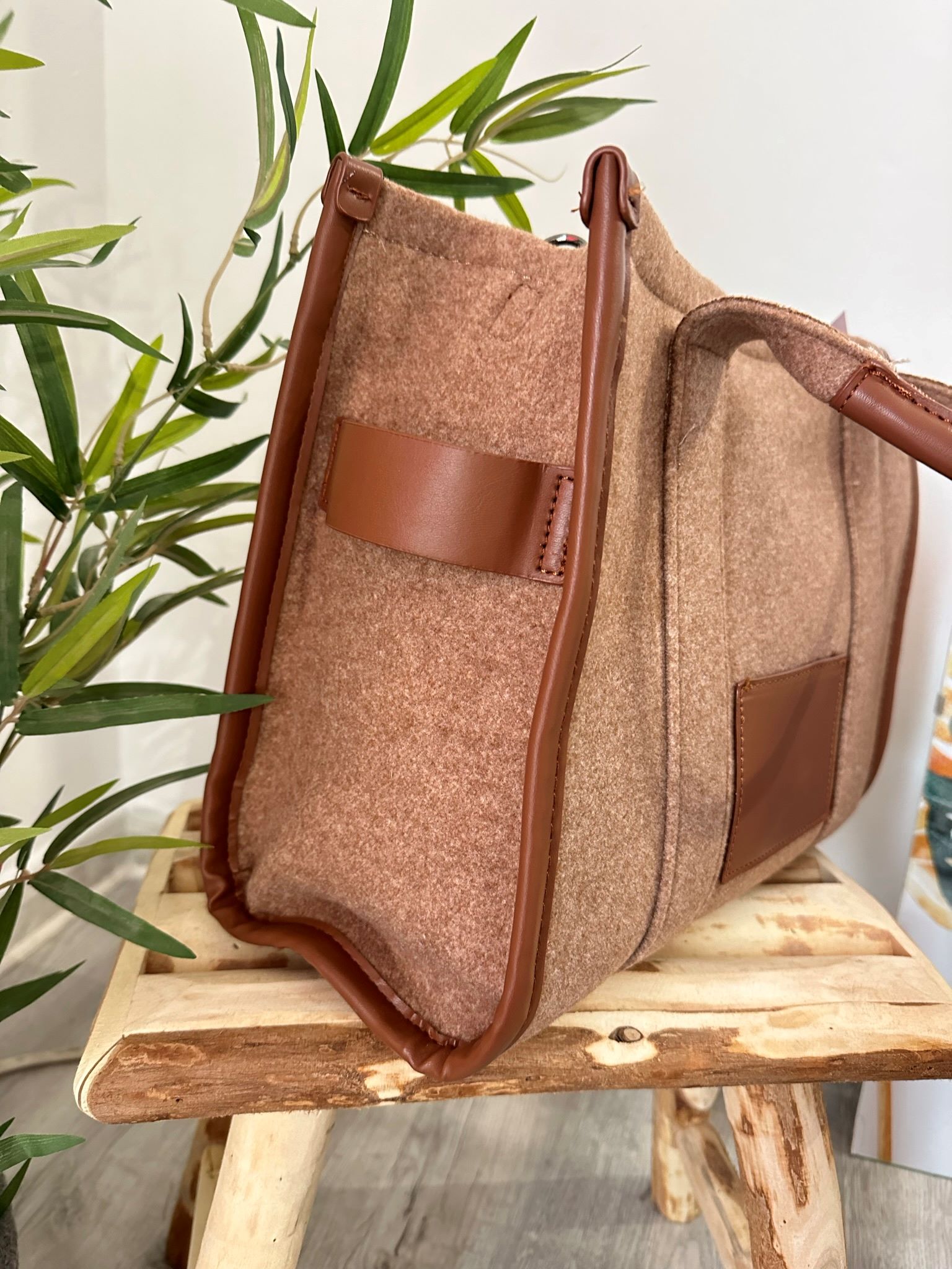 Bolso paño marrón 1