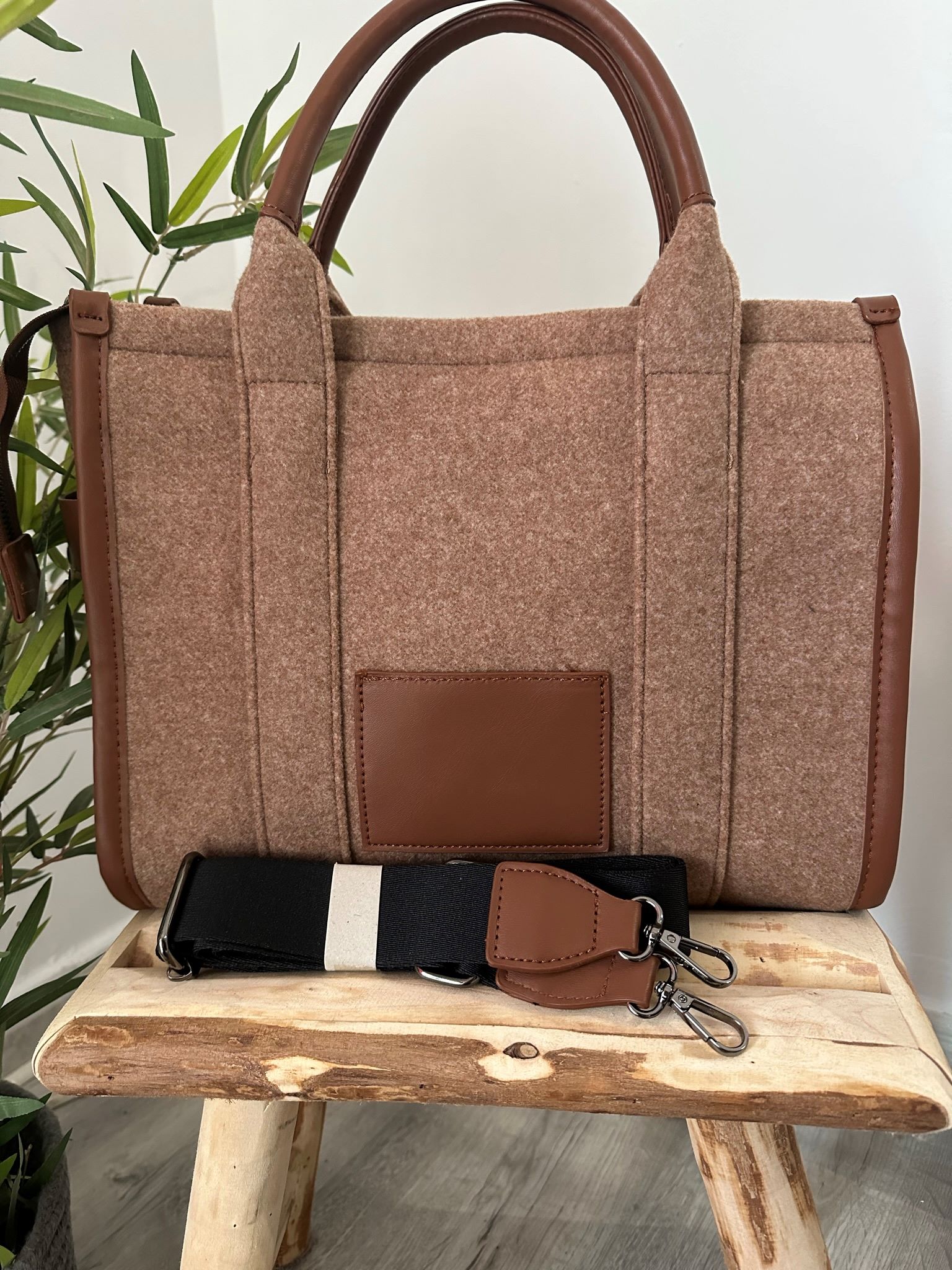 Bolso paño marrón 2