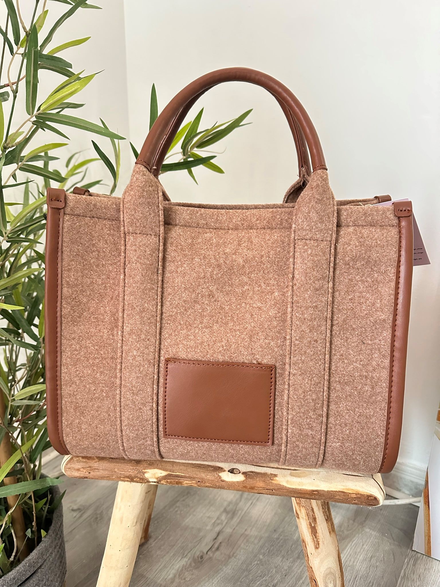 Bolso paño marrón 5