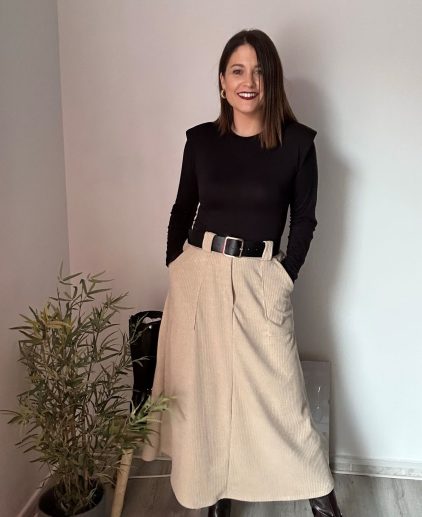 Falda pana beige