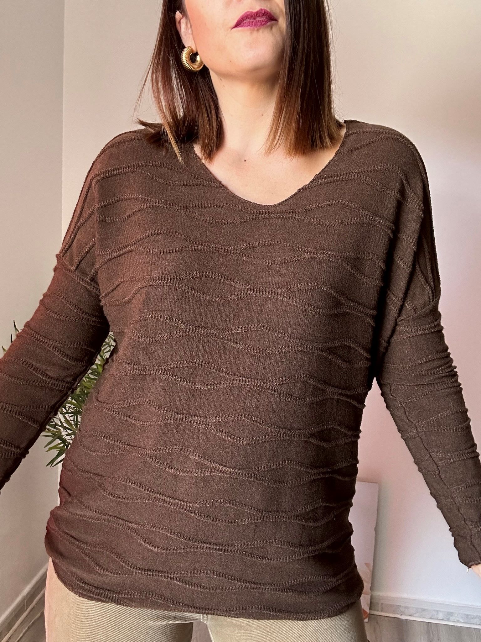 Jersey pico marrón 1