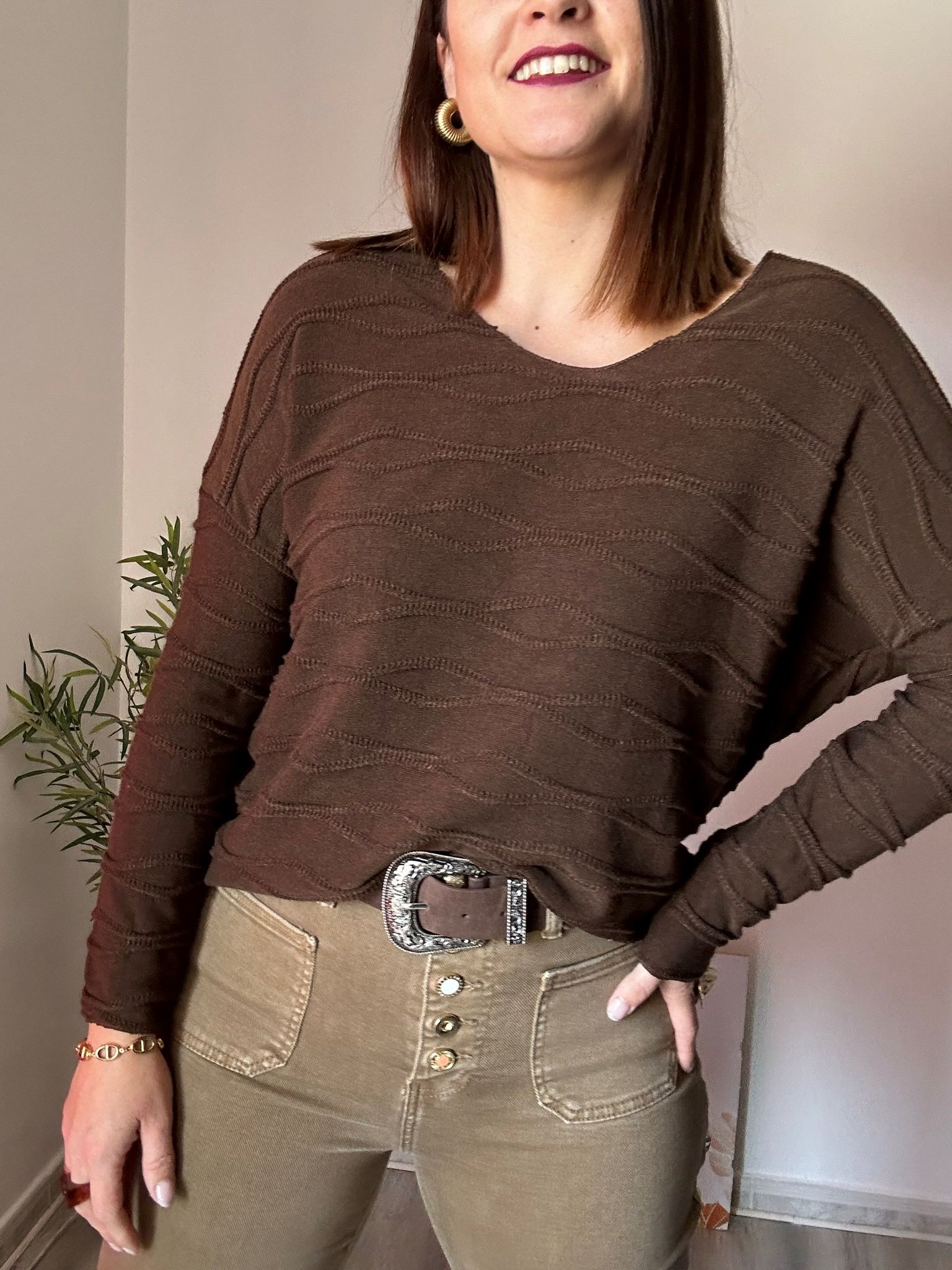 Jersey pico marrón 2
