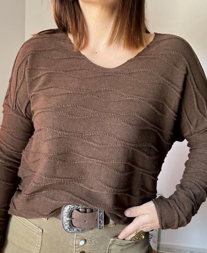 Jersey pico marrón