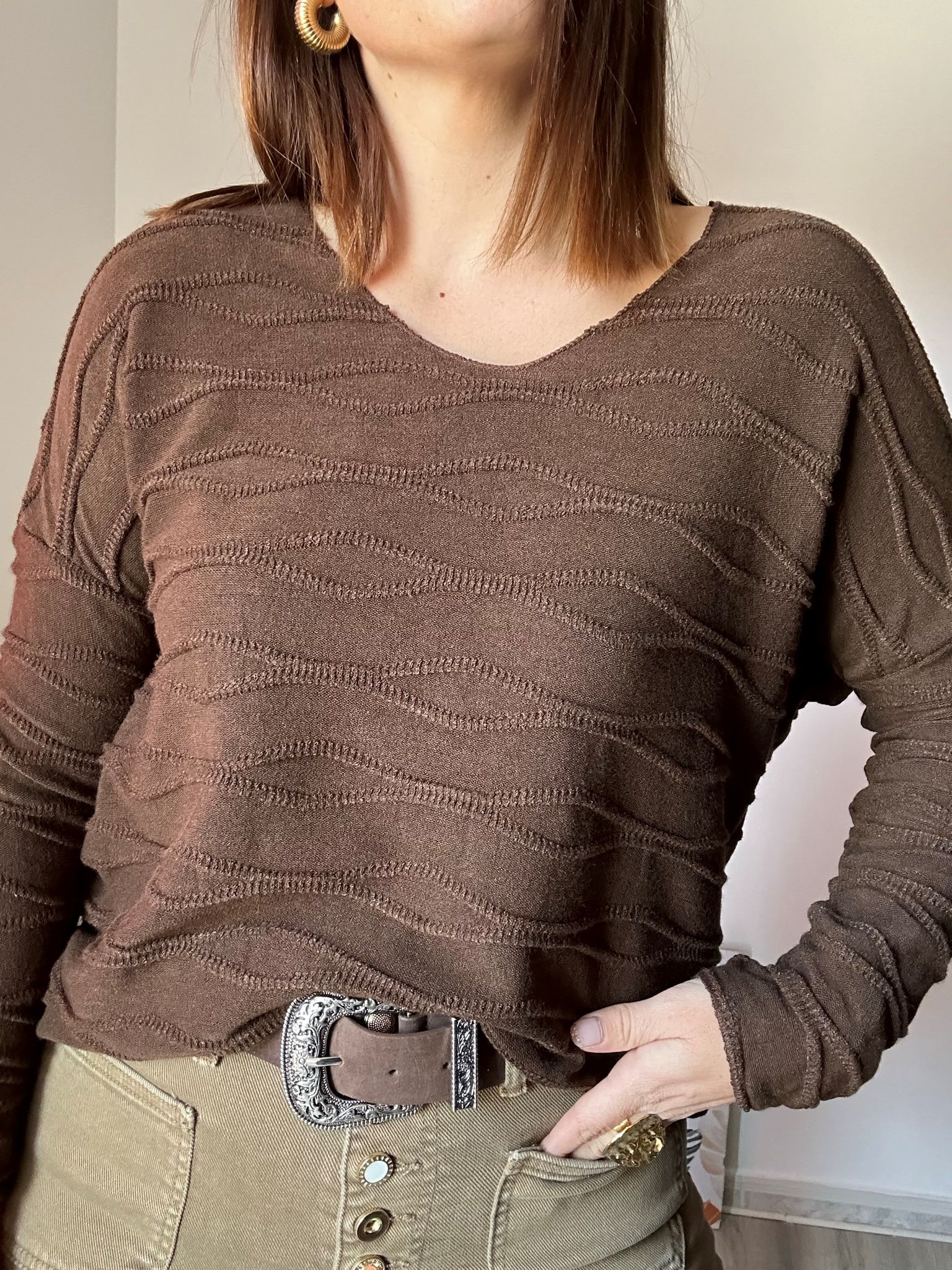 Jersey pico marrón 4