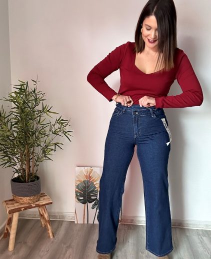 Vaquero Wide Leg doble botonadura