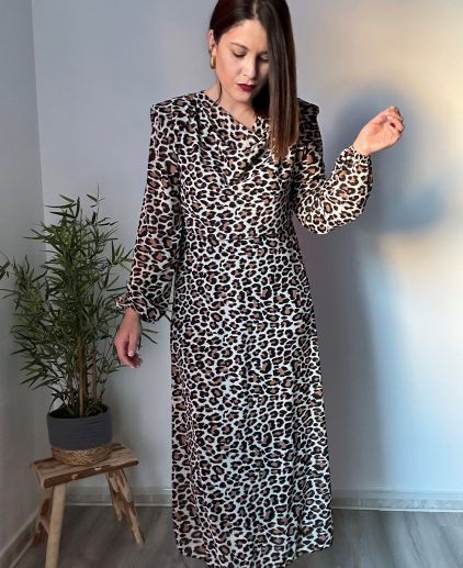 Vestido gasa leopardo