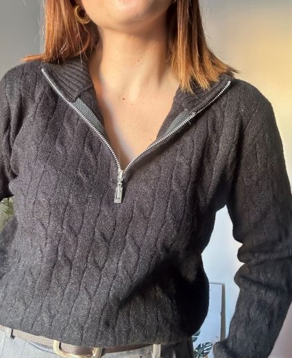 Jersey cremallera negro