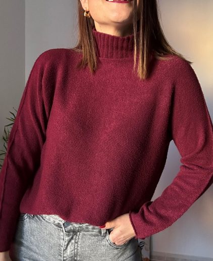 Jersey cuello burdeos