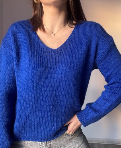 Jersey pico azul eléctrico