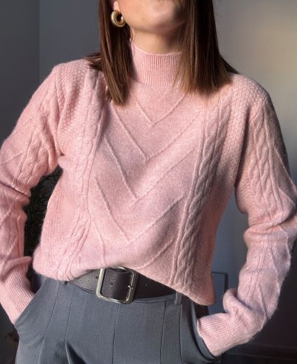 Jersey trenzado rosa