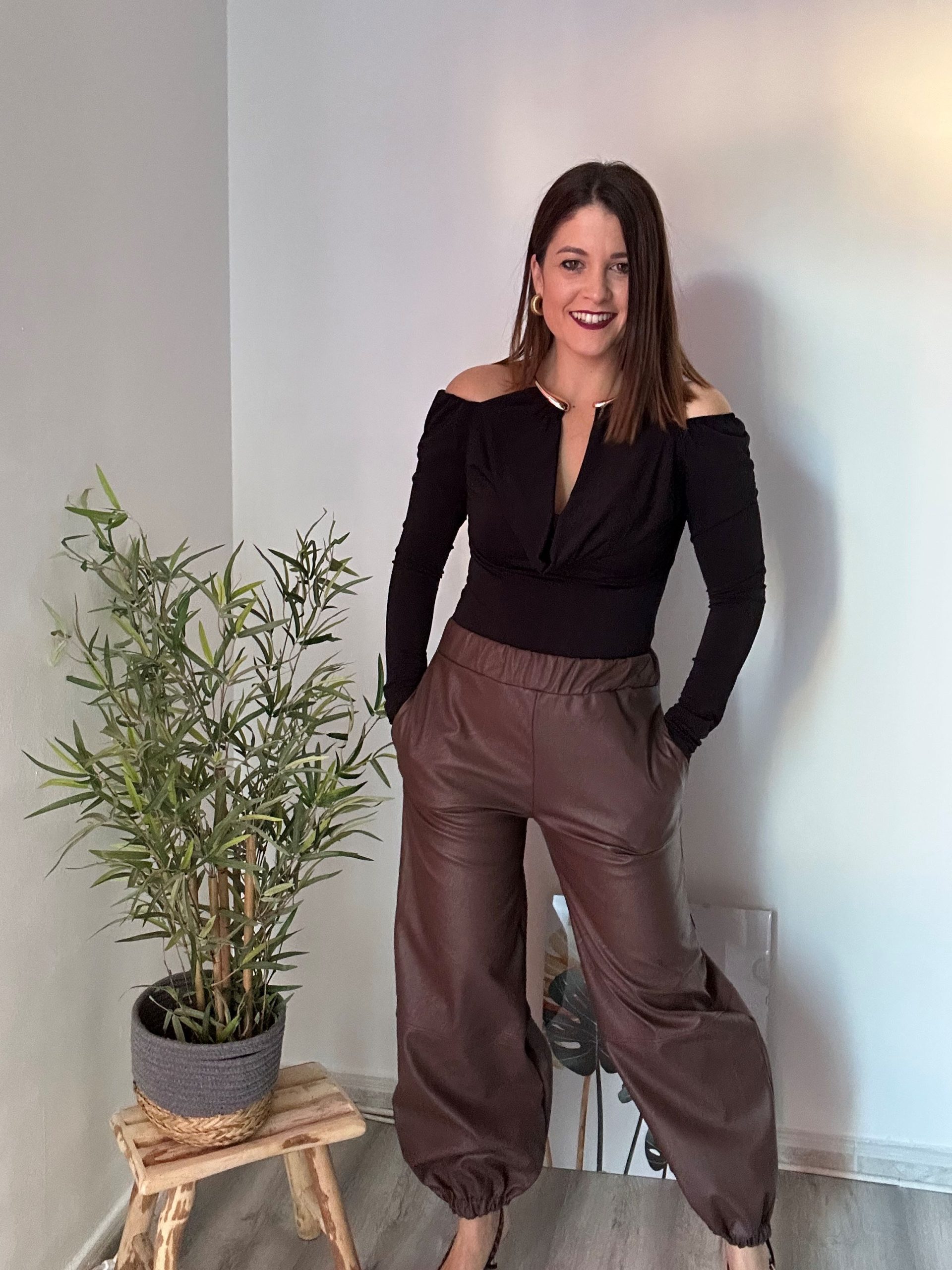 Pantalón globo polipiel 1