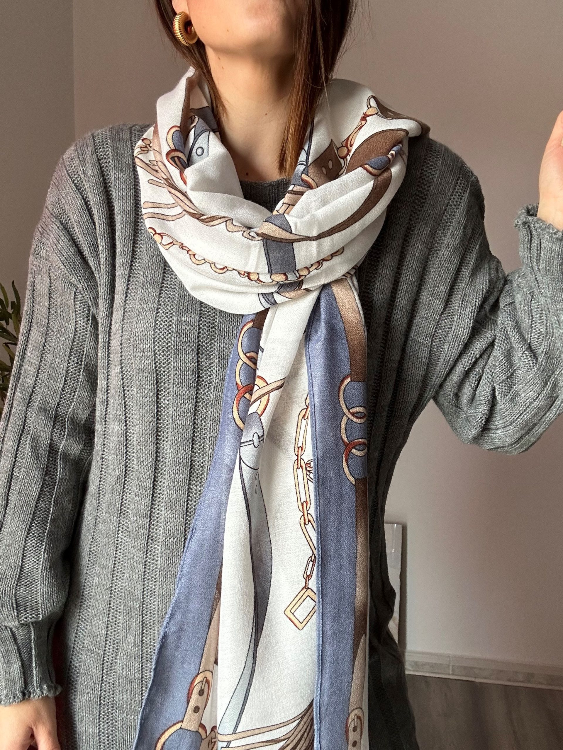 Pashmina cadena blanca 1