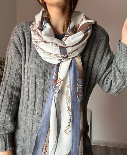 Pashmina cadena blanca