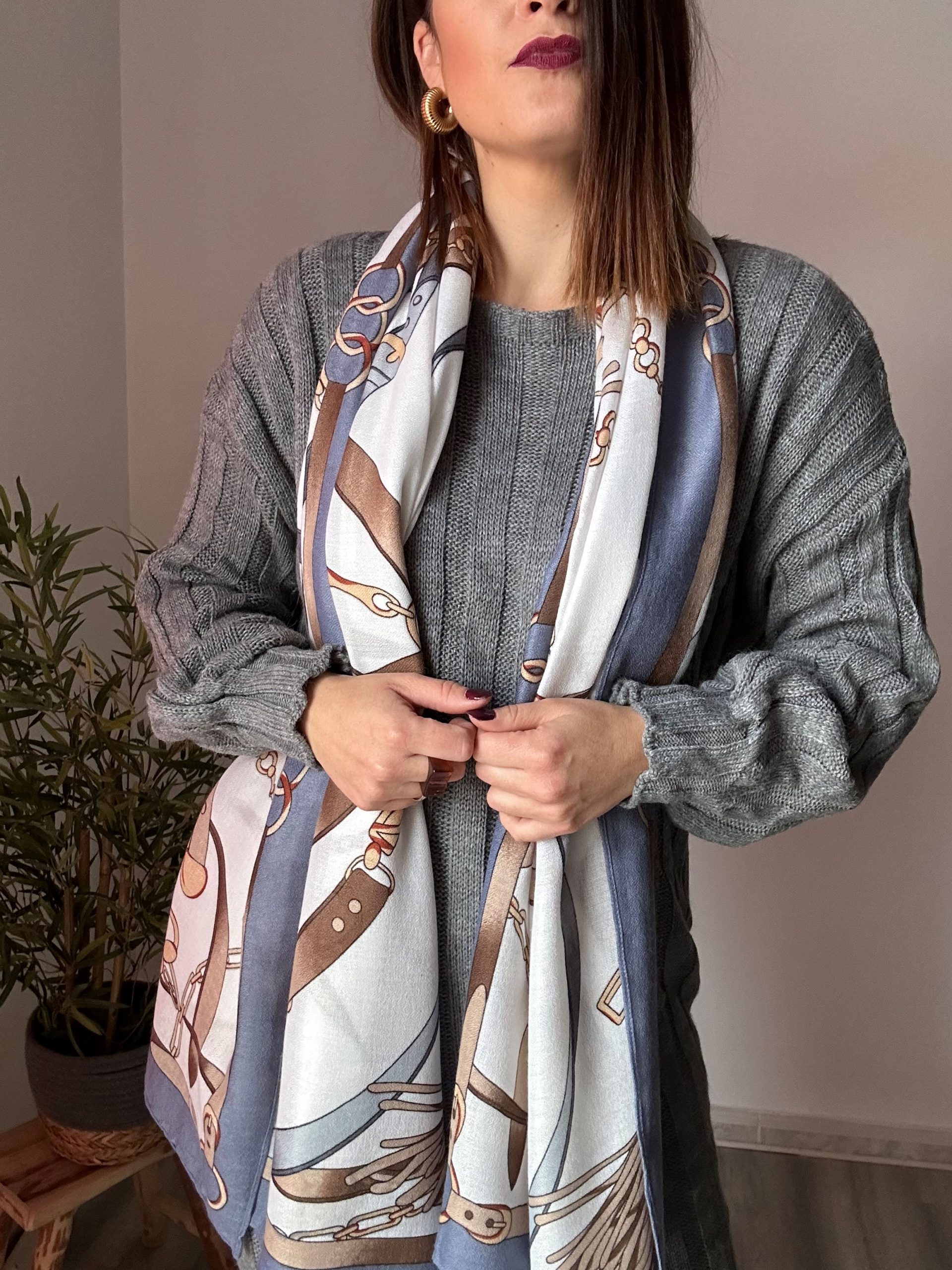 Pashmina cadena blanca 2