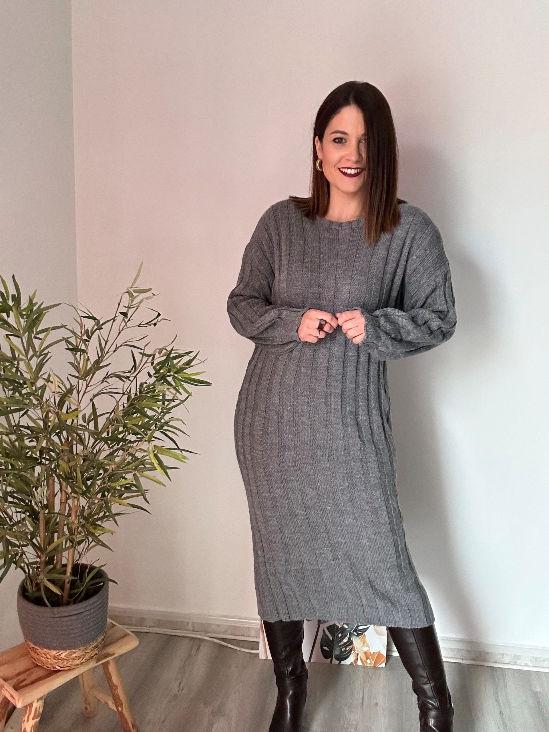 Vestido largo gris 3