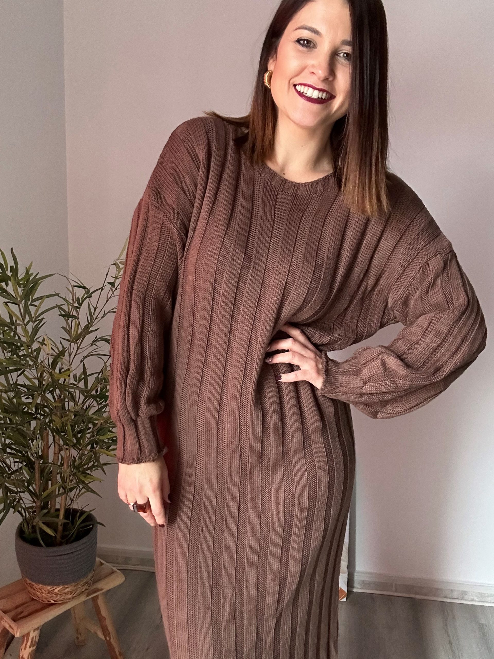 Vestido largo marrón 2