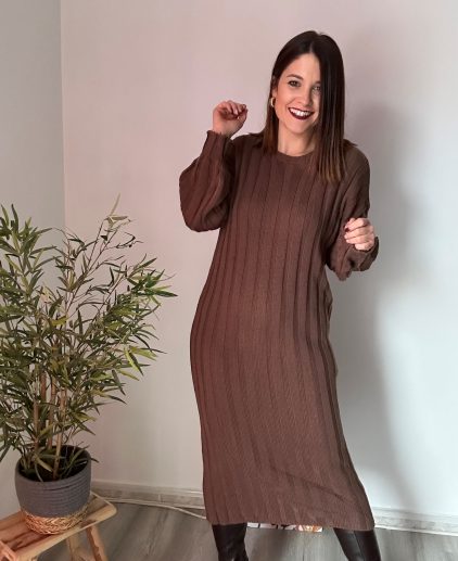 Vestido largo marrón