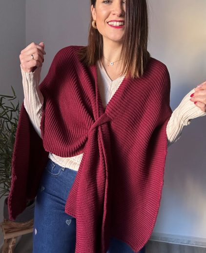 Poncho burdeos