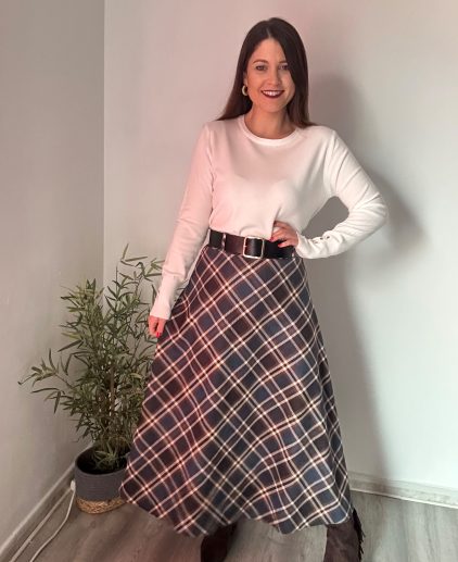 Falda cuadros azul marino