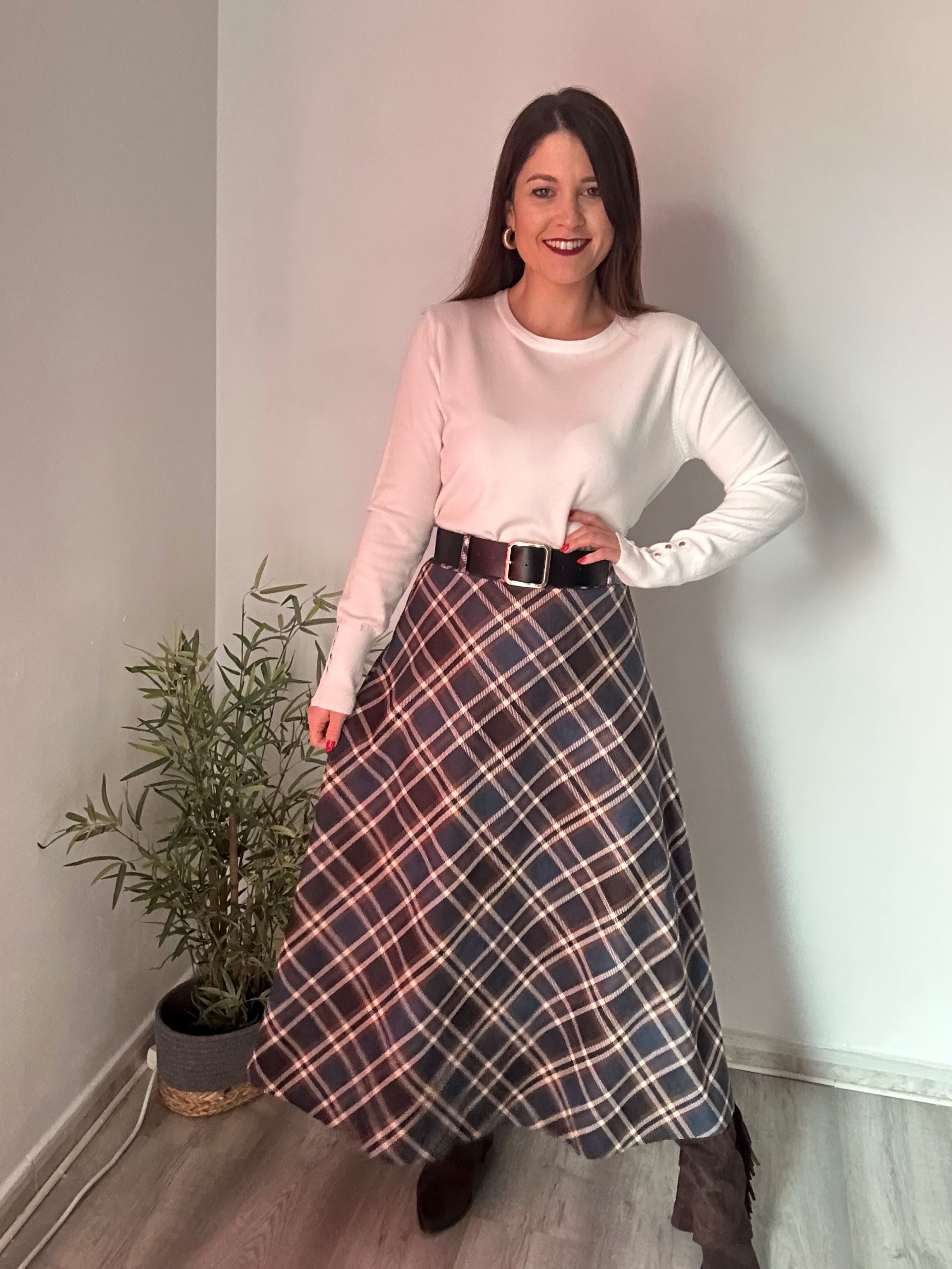 Falda cuadros azul marino 1