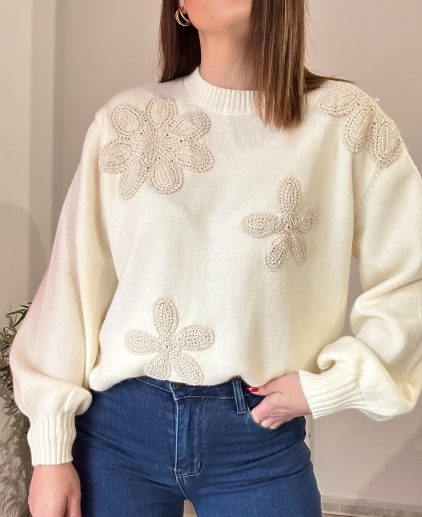 Jersey blanco crochet