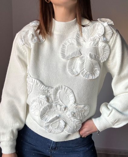 Jersey blanco flores 3D