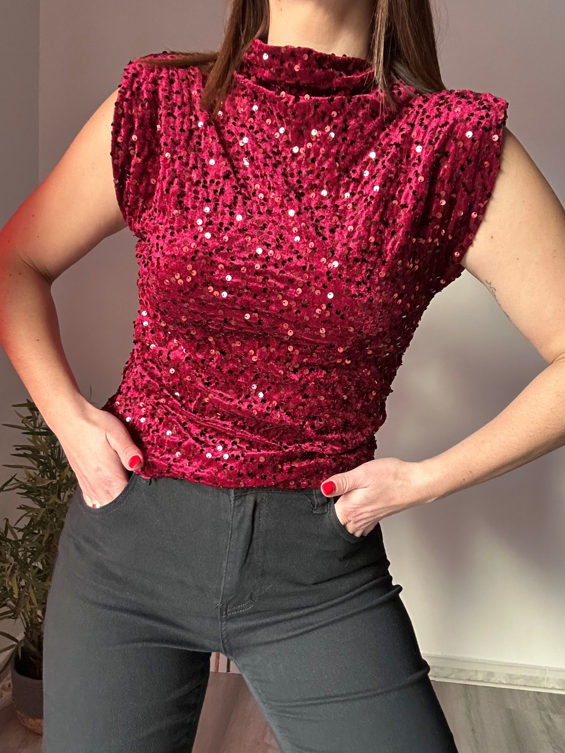 Top terciopelo burdeos 1