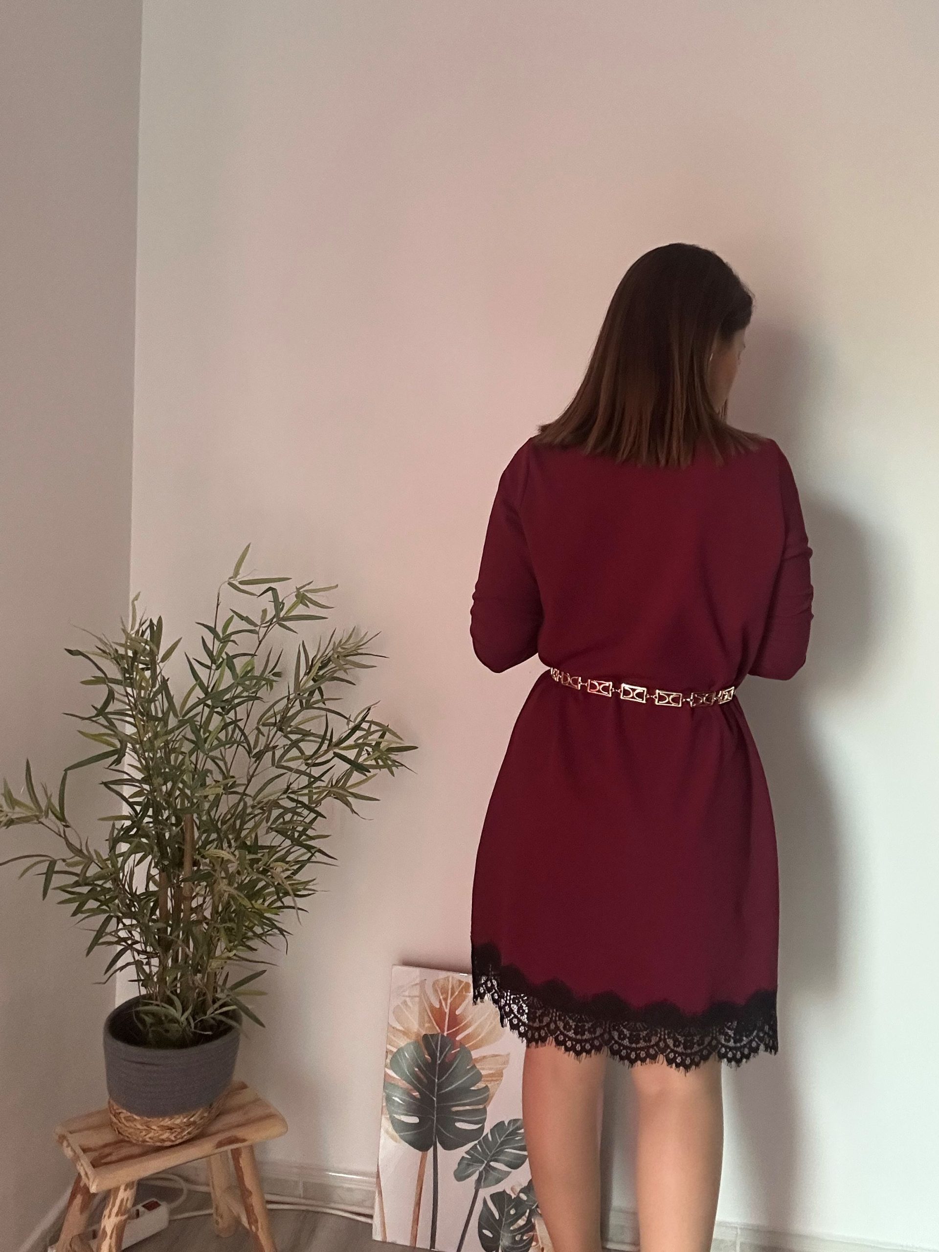 Vestido encaje burdeos 1