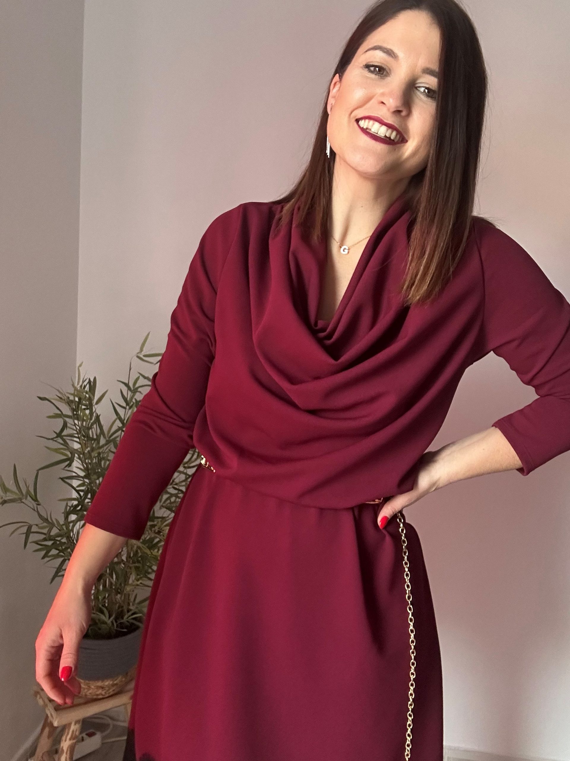 Vestido encaje burdeos 6