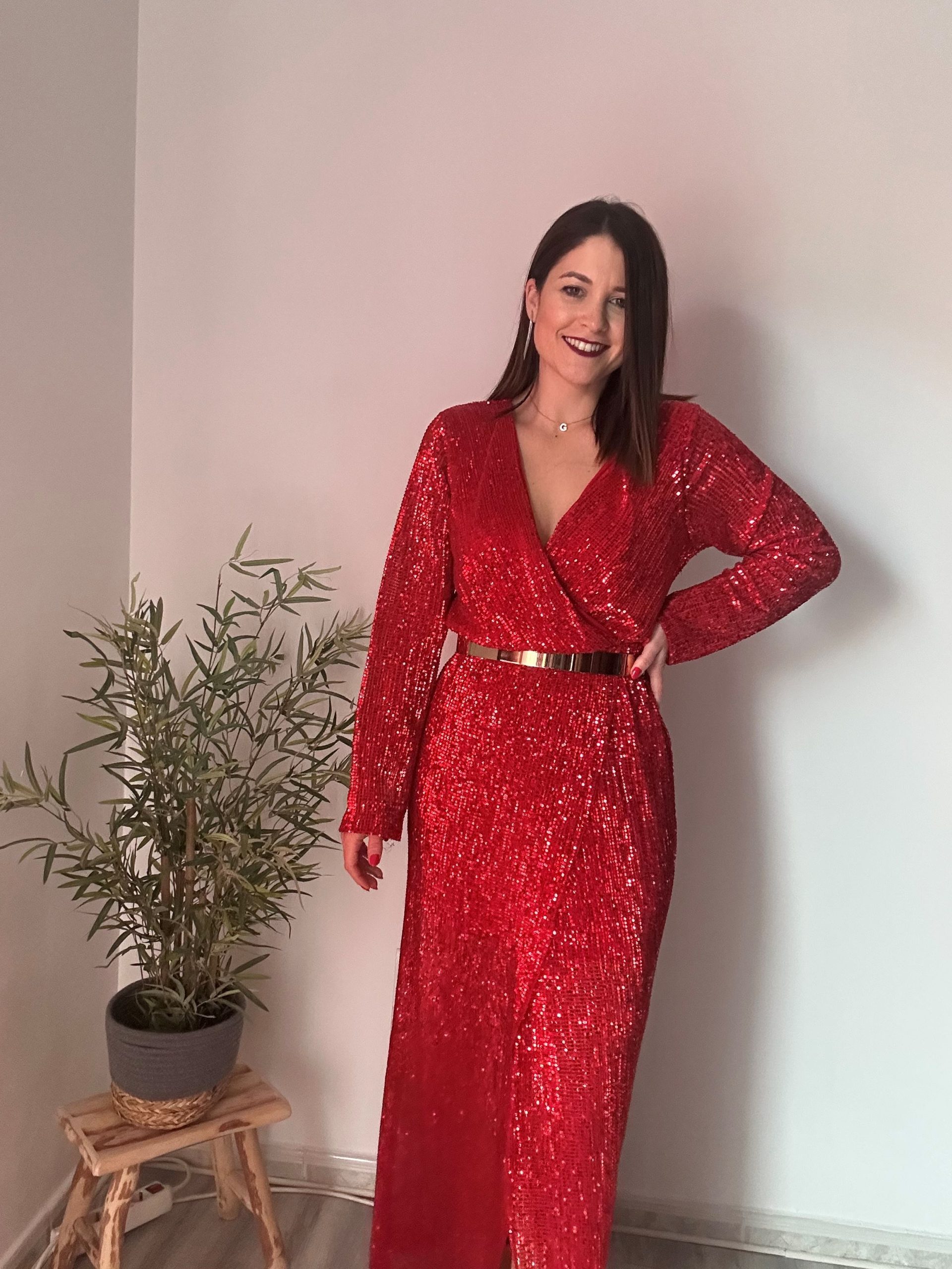 Vestido rojo lentejuelas 1