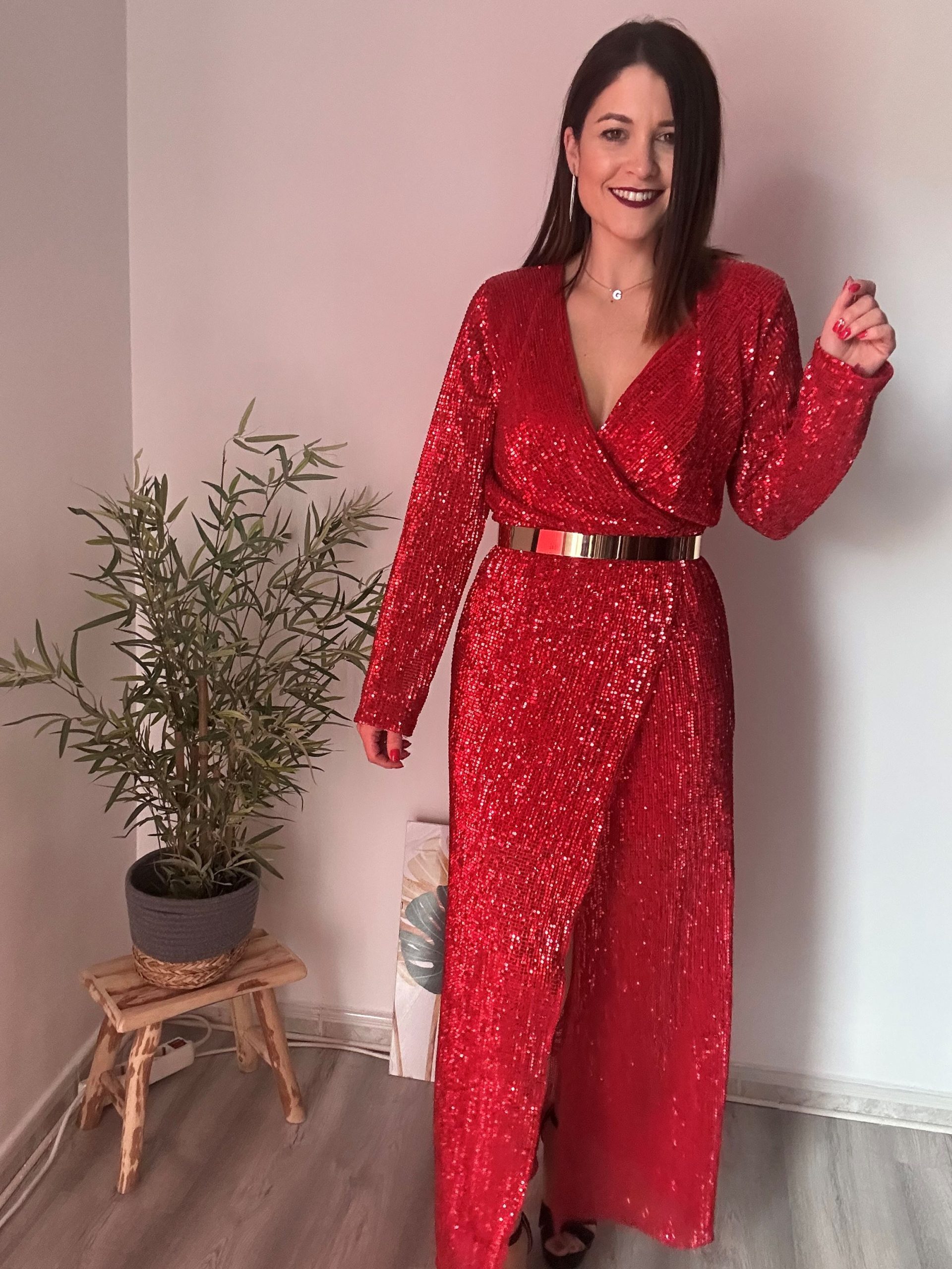 Vestido rojo lentejuelas 2