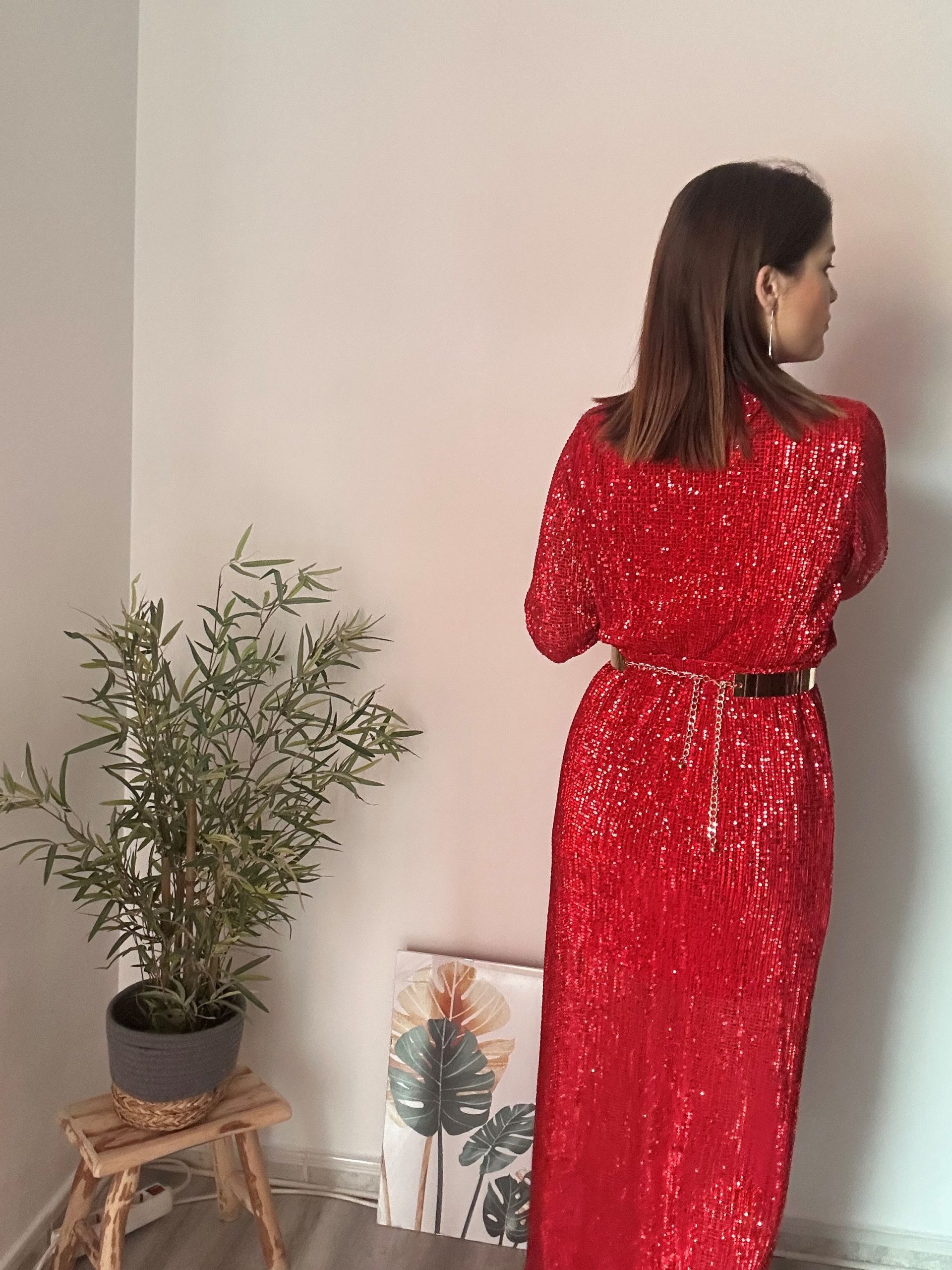 Vestido rojo lentejuelas 4