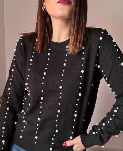 Jersey negro perlas