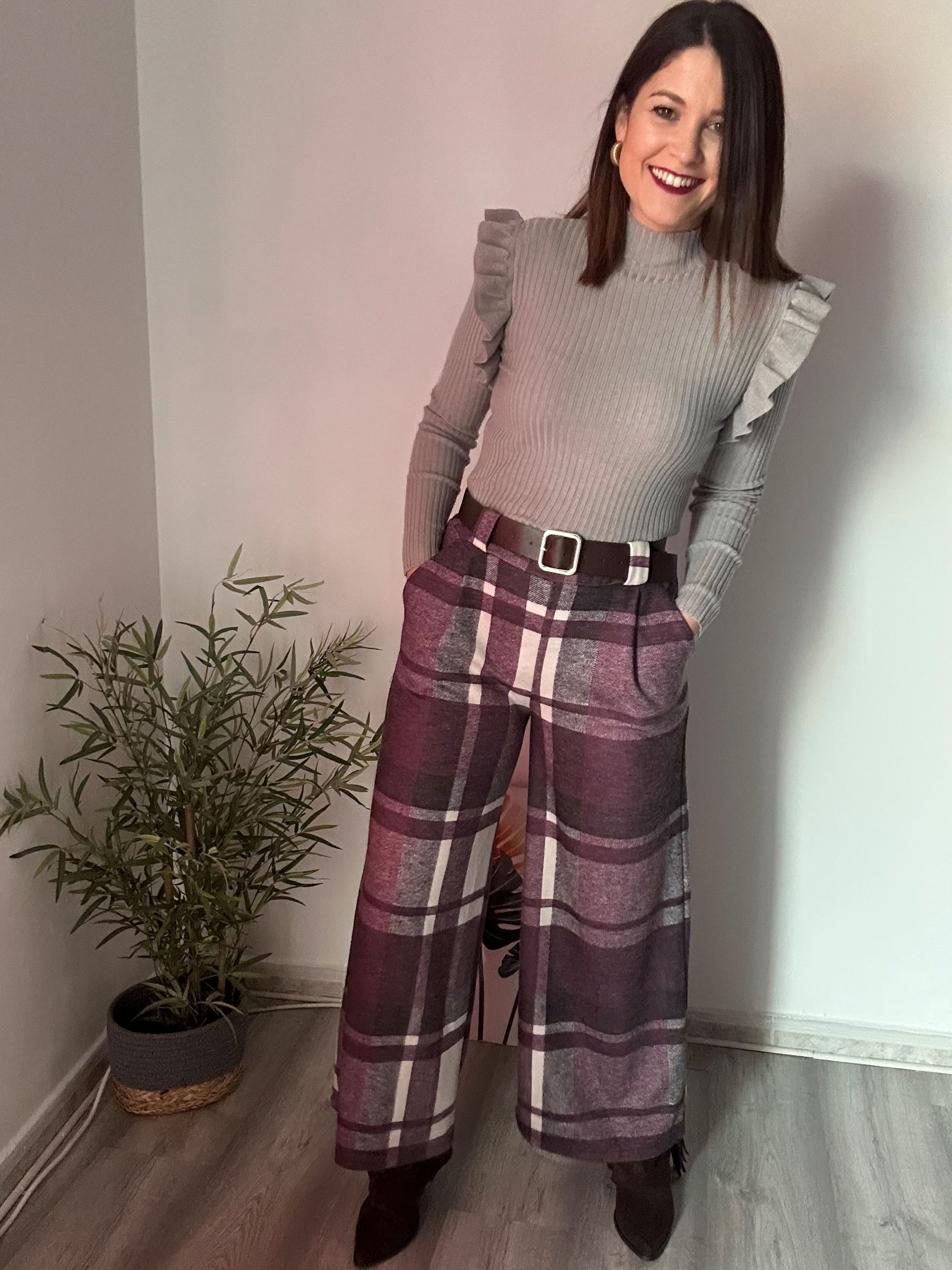 pantalón cuadros burdeos 4