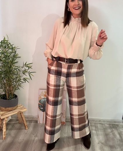 Pantalón cuadros marrón